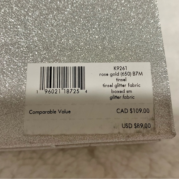 KATE SPADE Tinsel Glitter Boxed Slim ID Credit Card Holder Wallet Rose Gold NWT - Picture 12 of 12